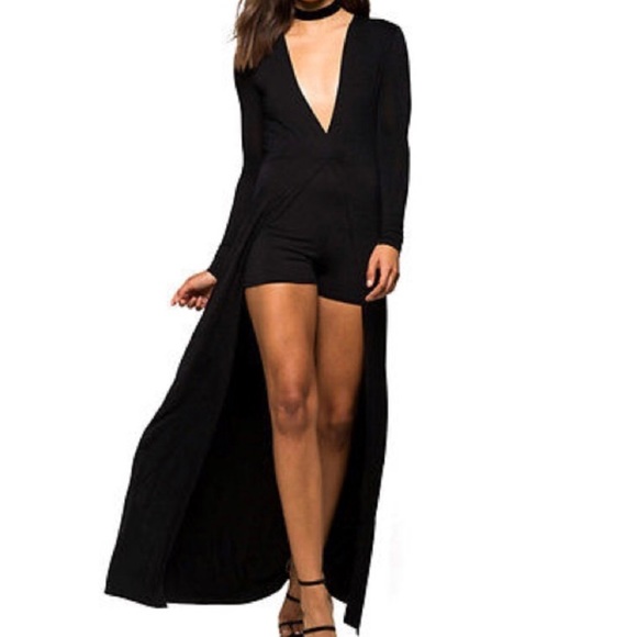 LAST ONE LARGE Black maxi romper - Picture 5 of 5